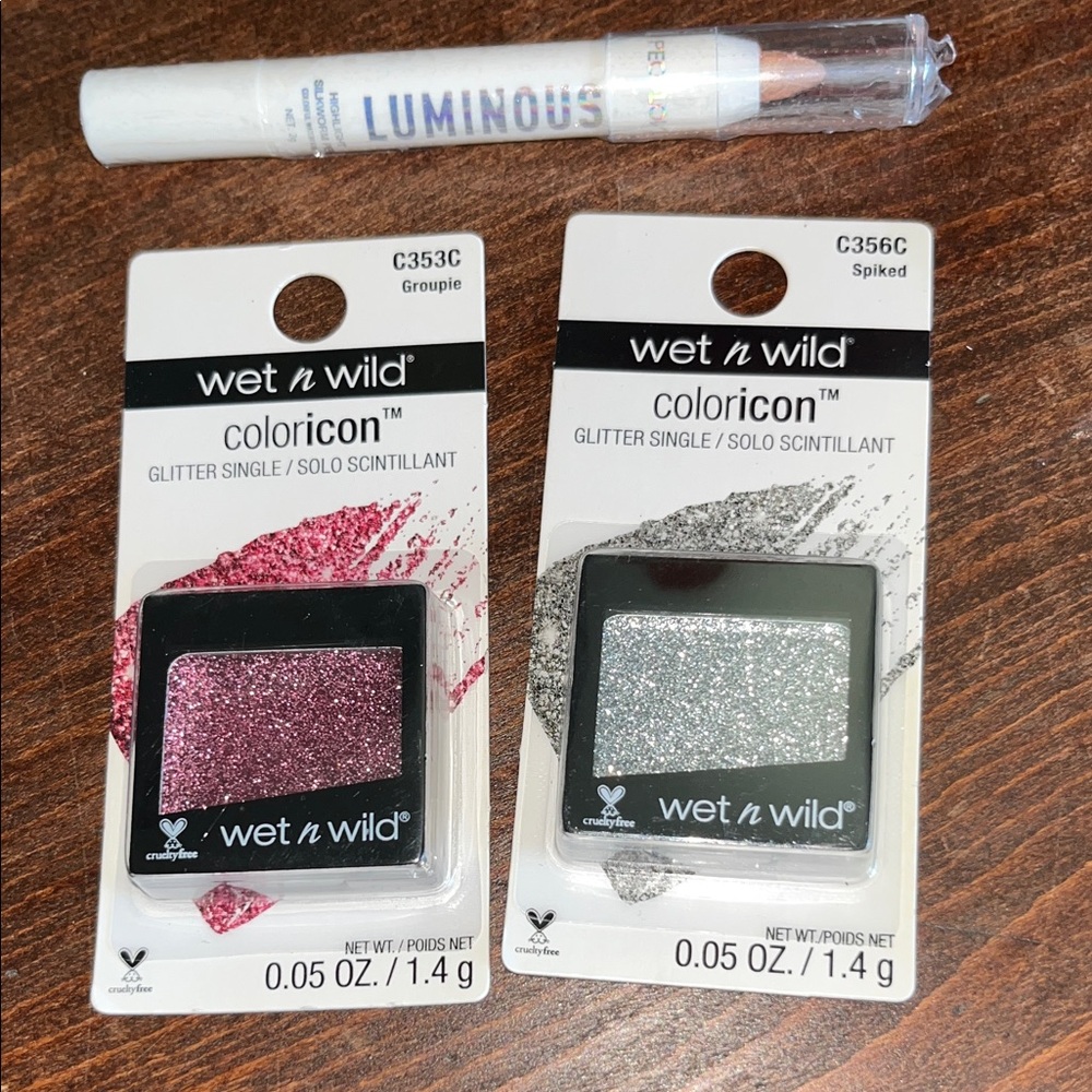 3/$25 or $12 Wet n Wild Coloricon Glitter Singles in Pink and Silver